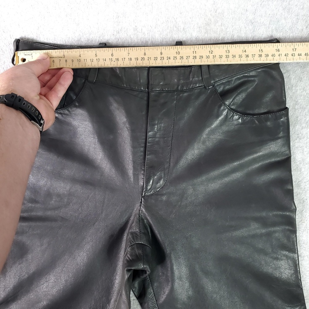 Vintage Versus Gianni Versace Leather Pants Fits 32x29 (Tag Sz 34) Black Italy - Picture 8 of 16